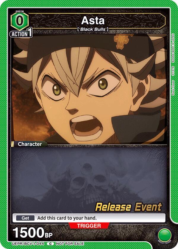 Asta UEPR/BCV-1-044 card from UE08BT: Black Clover Release Event Cards