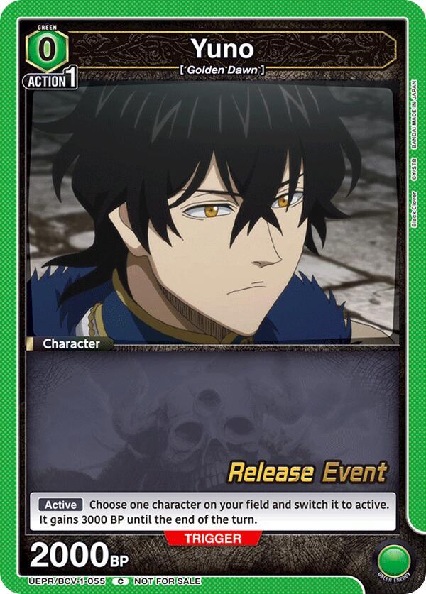Yuno UEPR/BCV-1-055 card from UE08BT: Black Clover Release Event Cards