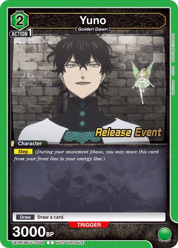 Yuno UEPR/BCV-1-056 card from UE08BT: Black Clover Release Event Cards