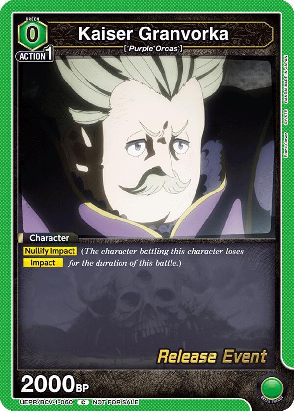 Kaiser Granvorka UEPR/BCV-1-060 card from UE08BT: Black Clover Release Event Cards