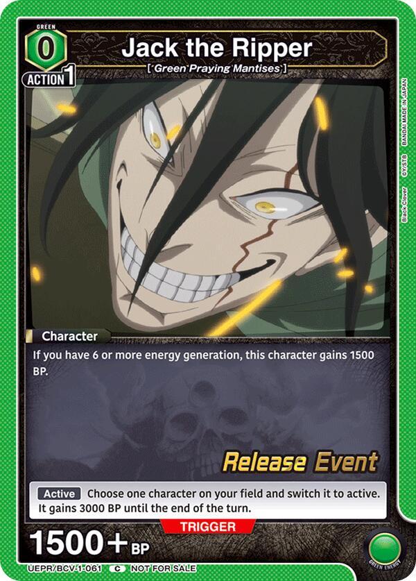 Jack the Ripper UEPR/BCV-1-061 card from UE08BT: Black Clover Release Event Cards