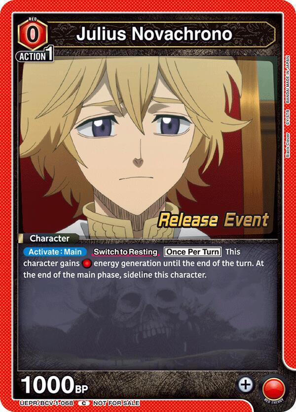 Julius Novachrono UEPR/BCV-1-068 card from UE08BT: Black Clover Release Event Cards