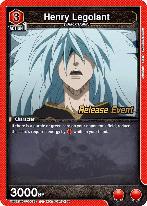 Henry Legolant UEPR/BCV-1-086 card from UE08BT: Black Clover Release Event Cards