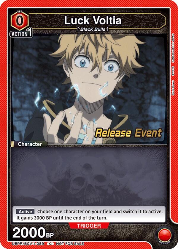 Luck Voltia UEPR/BCV-1-089 card from UE08BT: Black Clover Release Event Cards