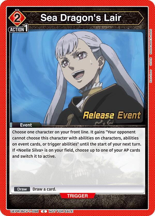 Sea Dragon's Lair UEPR/BCV-1-098 card from UE08BT: Black Clover Release Event Cards