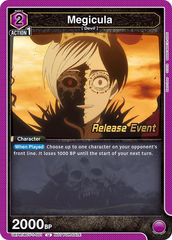 Megicula UEPR/BCV-1-001 card from UE08BT: Black Clover Release Event Cards
