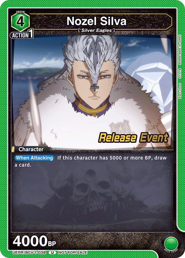 Nozel Silva UEPR/BCV-1-038 card from UE08BT: Black Clover Release Event Cards