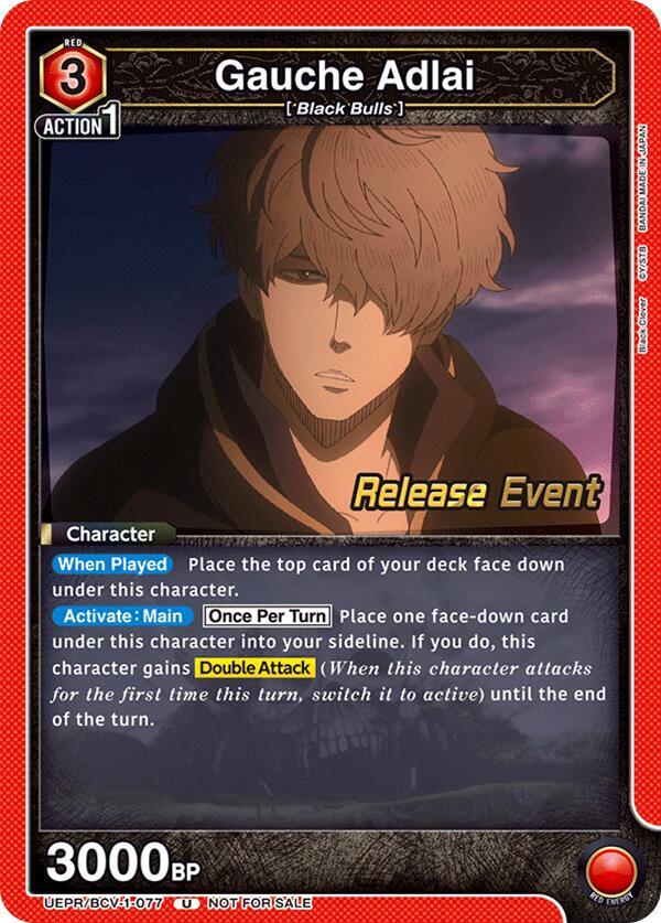Gauche Adlai UEPR/BCV-1-077 card from UE08BT: Black Clover Release Event Cards