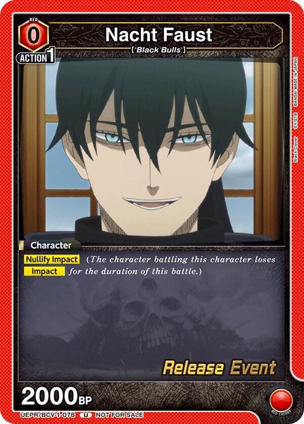 Nacht Faust UEPR/BCV-1-078 card from UE08BT: Black Clover Release Event Cards