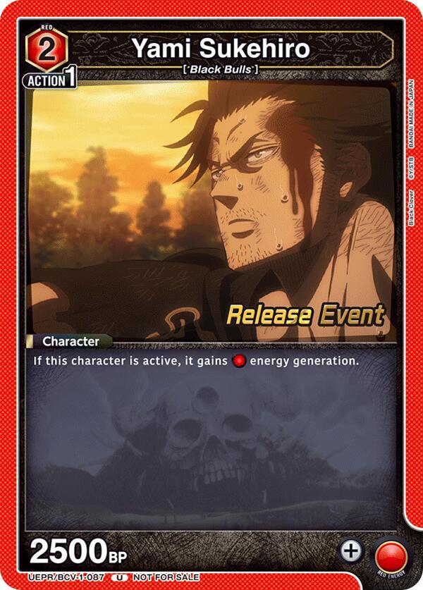 Yami Sukehiro UEPR/BCV-1-087 card from UE08BT: Black Clover Release Event Cards