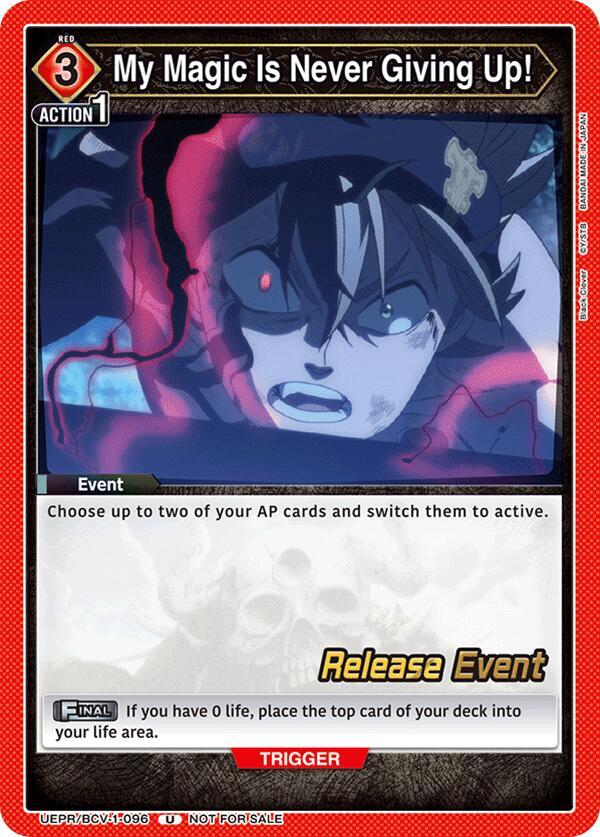 My Magic Is Never Giving Up! UEPR/BCV-1-096 card from UE08BT: Black Clover Release Event Cards