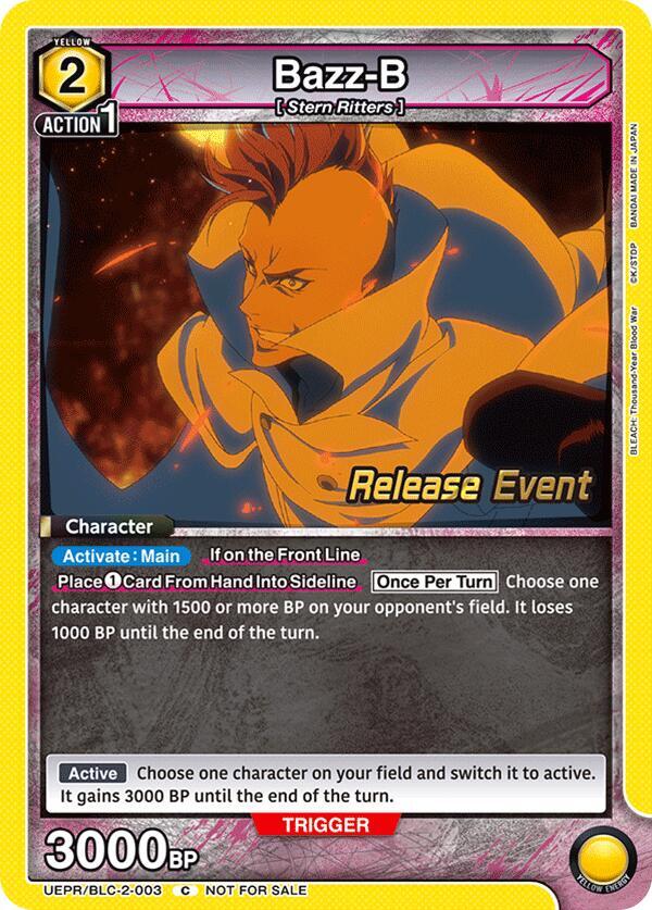 Bazz-B UEPR/BLC-2-003 card from UEX01BT: BLEACH: Thousand-Year Blood War Vol.2 Release Event Cards