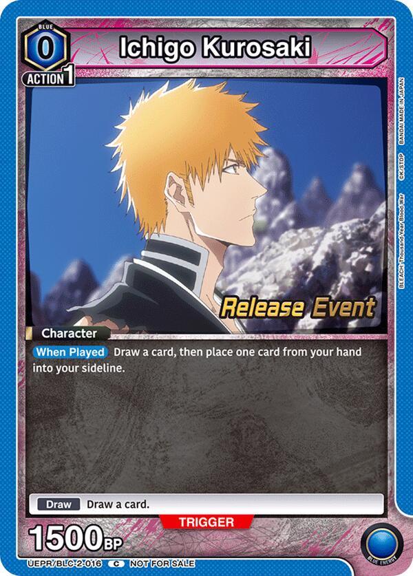 Ichigo Kurosaki UEPR/BLC-2-016 card from UEX01BT: BLEACH: Thousand-Year Blood War Vol.2 Release Event Cards