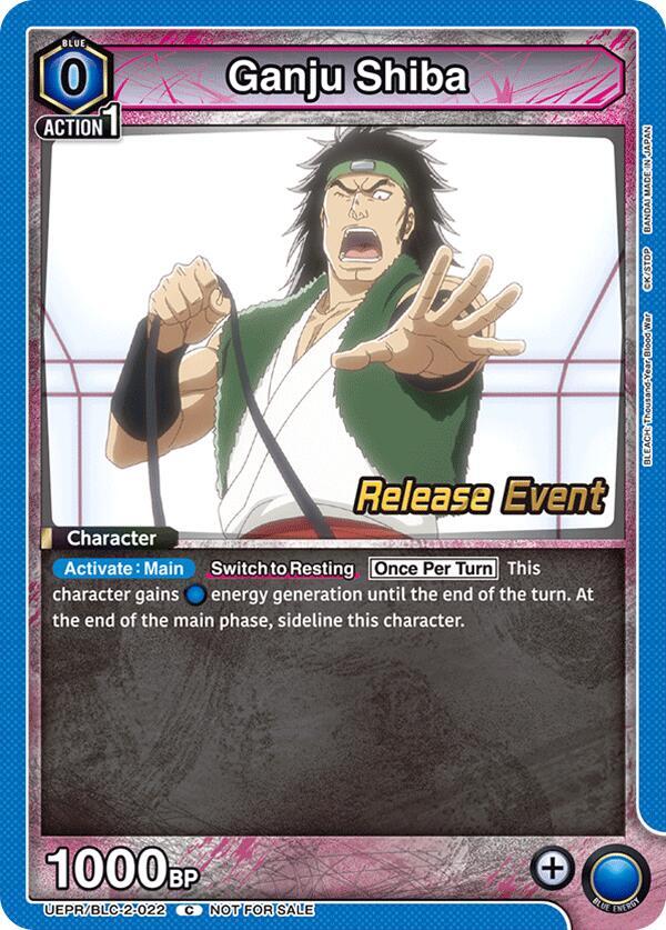 Ganju Shiba UEPR/BLC-2-022 card from UEX01BT: BLEACH: Thousand-Year Blood War Vol.2 Release Event Cards