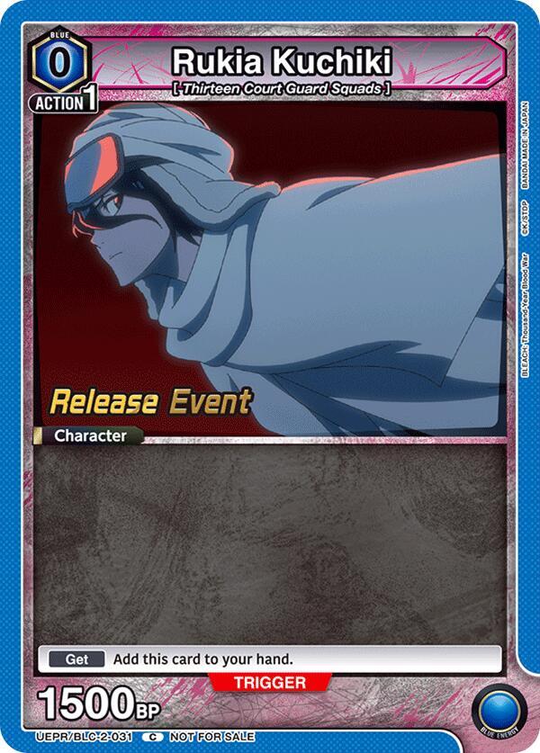 Rukia Kuchiki UEPR/BLC-2-031 card from UEX01BT: BLEACH: Thousand-Year Blood War Vol.2 Release Event Cards