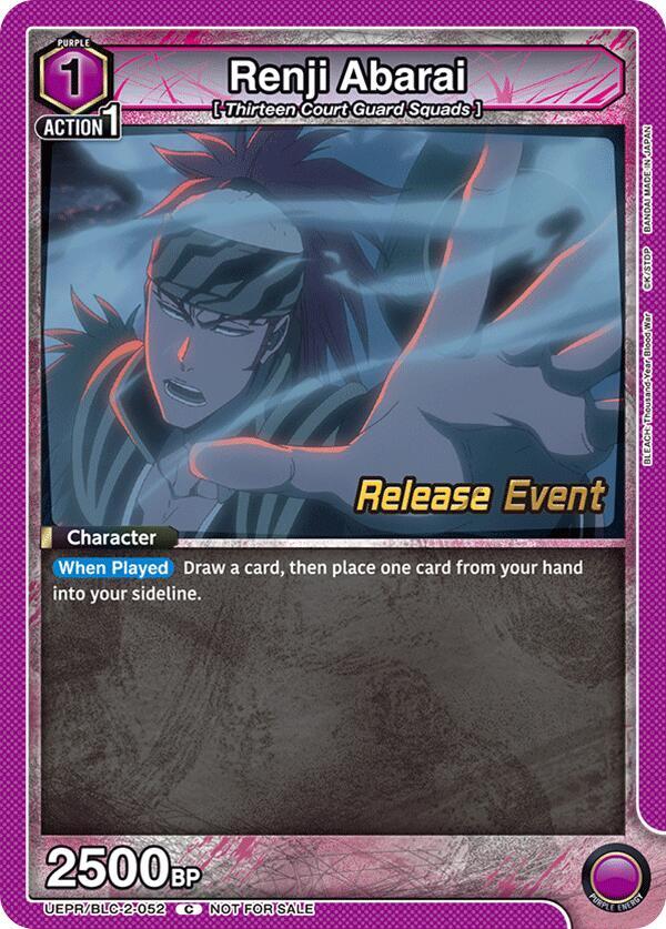 Renji Abarai UEPR/BLC-2-052 card from UEX01BT: BLEACH: Thousand-Year Blood War Vol.2 Release Event Cards