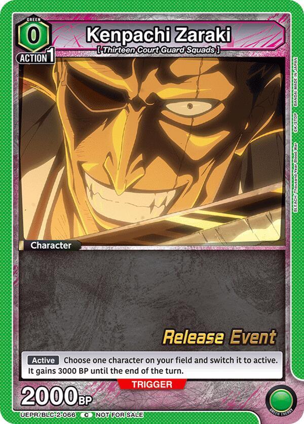 Kenpachi Zaraki UEPR/BLC-2-066 card from UEX01BT: BLEACH: Thousand-Year Blood War Vol.2 Release Event Cards