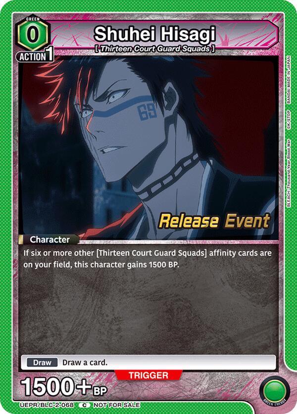 Shuhei Hisagi UEPR/BLC-2-068 card from UEX01BT: BLEACH: Thousand-Year Blood War Vol.2 Release Event Cards