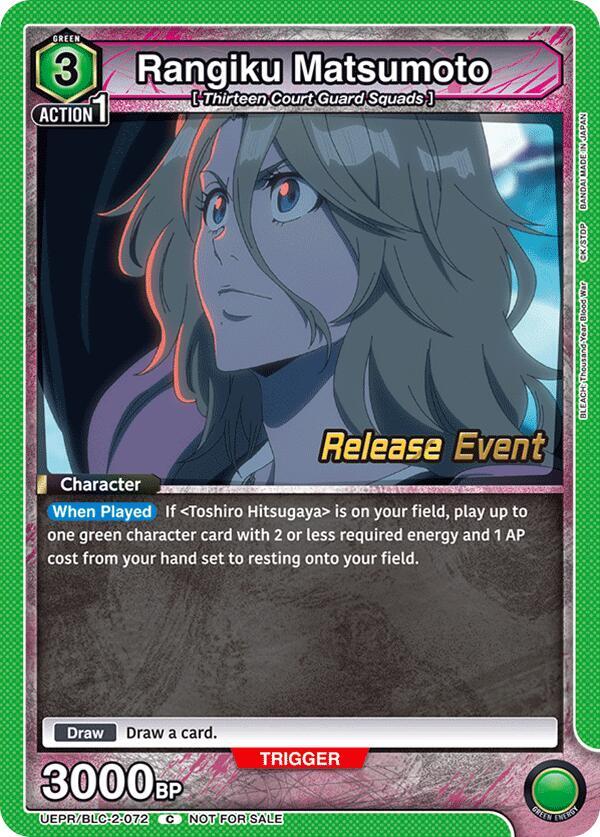 Rangiku Matsumoto UEPR/BLC-2-072 card from UEX01BT: BLEACH: Thousand-Year Blood War Vol.2 Release Event Cards