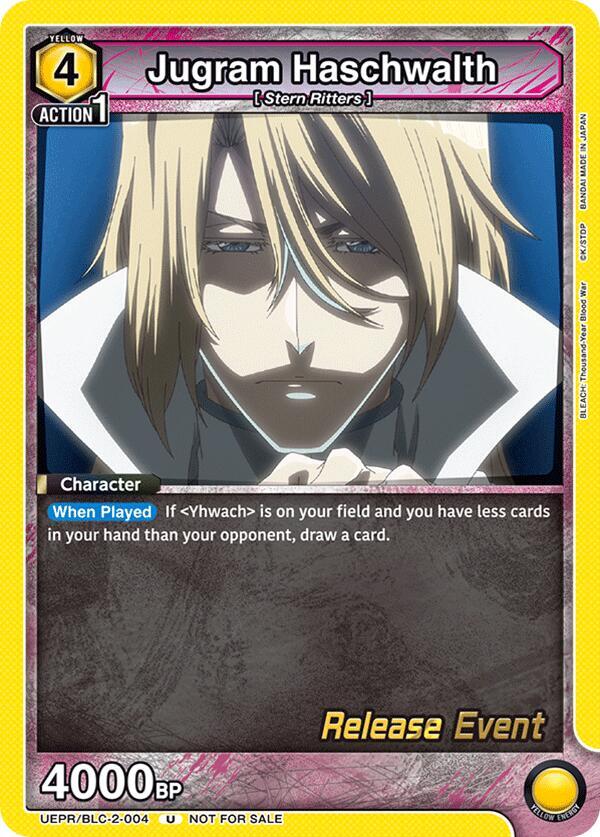 Jugram Haschwalth UEPR/BLC-2-004 card from UEX01BT: BLEACH: Thousand-Year Blood War Vol.2 Release Event Cards
