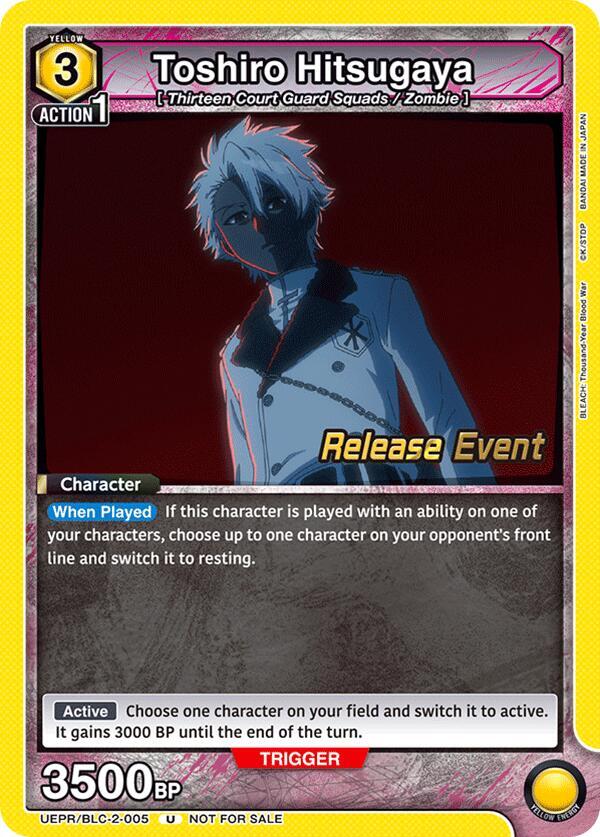 Toshiro Hitsugaya UEPR/BLC-2-005 card from UEX01BT: BLEACH: Thousand-Year Blood War Vol.2 Release Event Cards