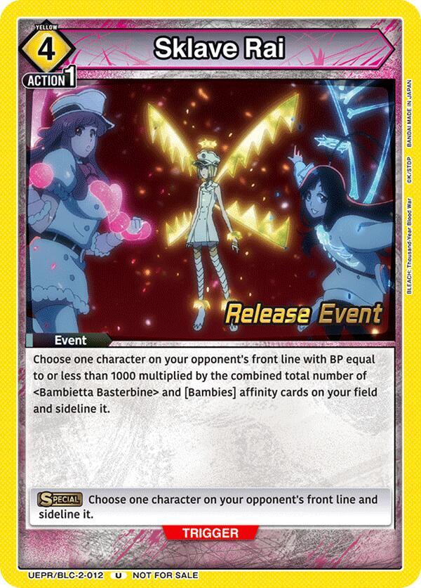 Sklave Rai UEPR/BLC-2-012 card from UEX01BT: BLEACH: Thousand-Year Blood War Vol.2 Release Event Cards