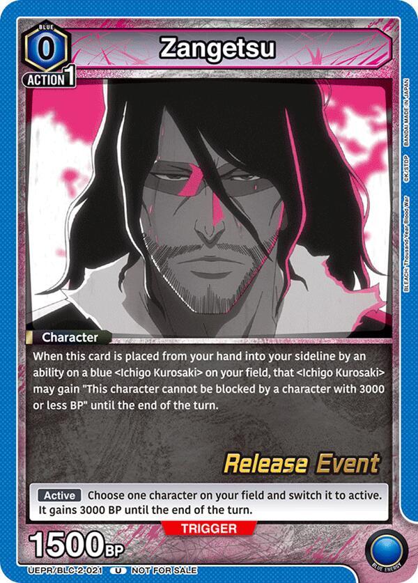 Zangetsu UEPR/BLC-2-021 card from UEX01BT: BLEACH: Thousand-Year Blood War Vol.2 Release Event Cards
