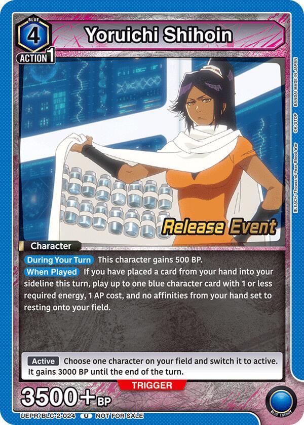 Yoruichi Shihoin UEPR/BLC-2-024 card from UEX01BT: BLEACH: Thousand-Year Blood War Vol.2 Release Event Cards