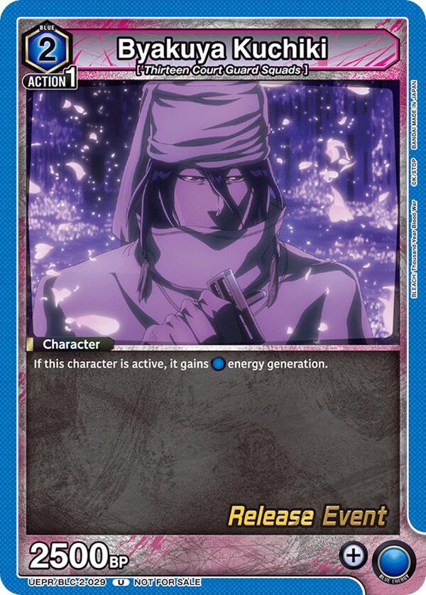 Byakuya Kuchiki UEPR/BLC-2-029 card from UEX01BT: BLEACH: Thousand-Year Blood War Vol.2 Release Event Cards