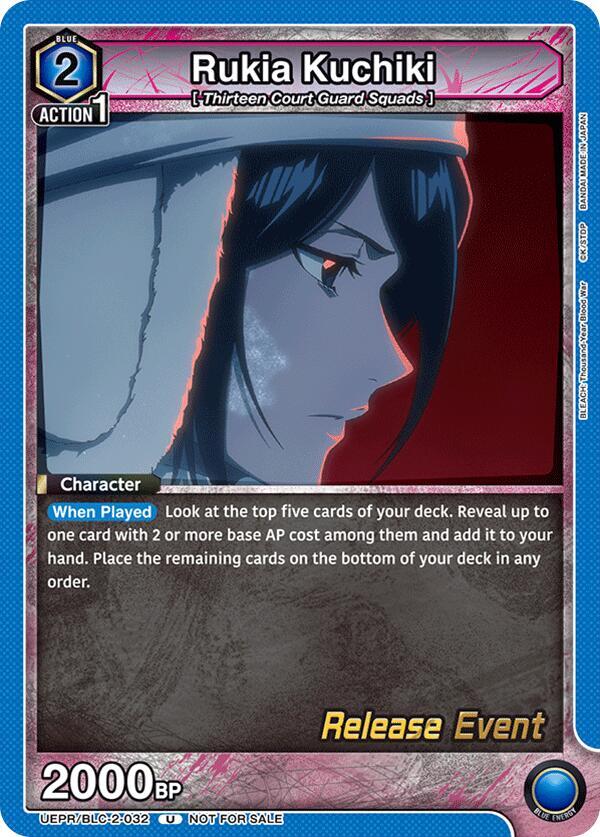 Rukia Kuchiki UEPR/BLC-2-032 card from UEX01BT: BLEACH: Thousand-Year Blood War Vol.2 Release Event Cards