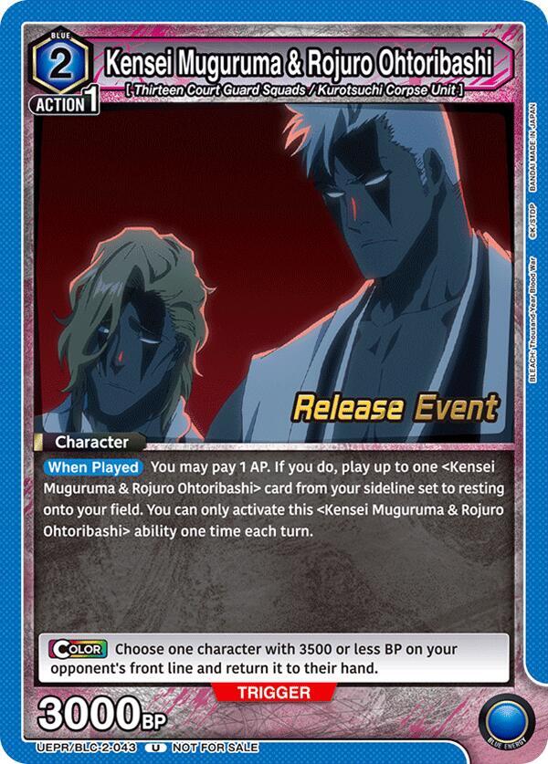 Kensei Muguruma & Rojuro Ohtoribashi UEPR/BLC-2-043 card from UEX01BT: BLEACH: Thousand-Year Blood War Vol.2 Release Event Cards
