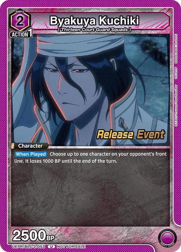 Byakuya Kuchiki UEPR/BLC-2-053 card from UEX01BT: BLEACH: Thousand-Year Blood War Vol.2 Release Event Cards