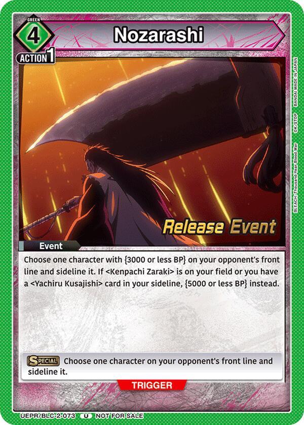 Nozarashi UEPR/BLC-2-073 card from UEX01BT: BLEACH: Thousand-Year Blood War Vol.2 Release Event Cards