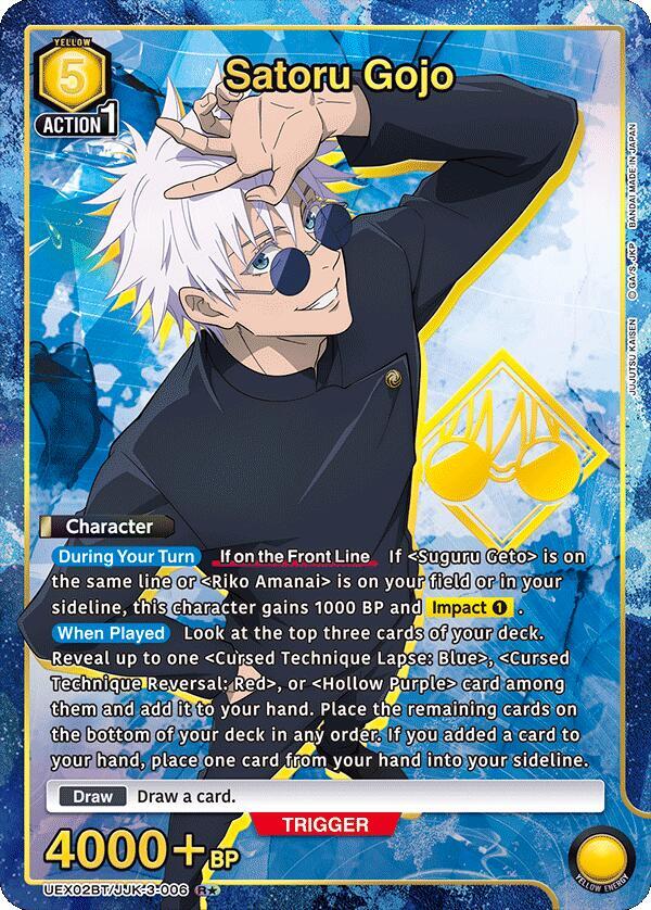 Satoru Gojo (R*) UEX02BT/JJK-3-006 card from UEX02BT: Jujutsu Kaisen Vol.2