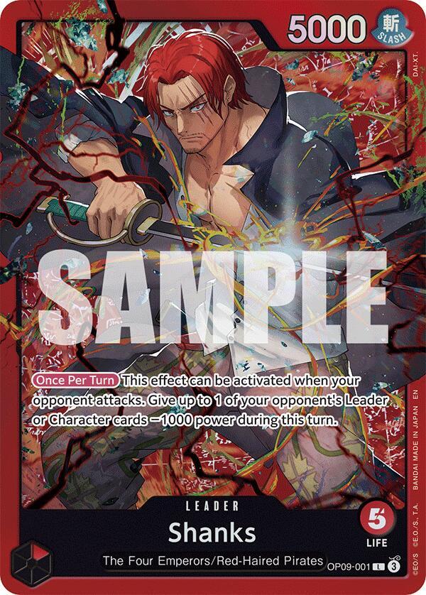 Shanks (Reprint) OP09-001 card from Starter Deck 23: RED Shanks