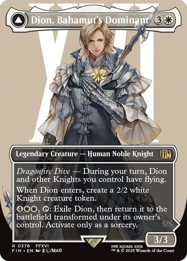 Dion, Bahamut's Dominant (Borderless) 376 card from FINAL FANTASY