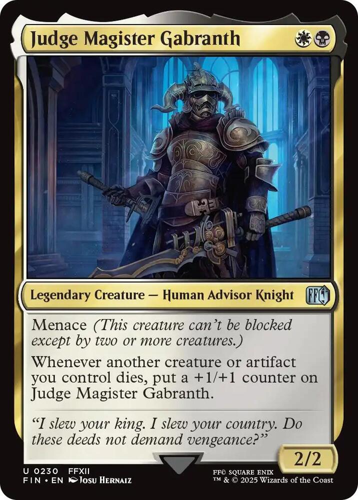 Judge Magister Gabranth 230 card from FINAL FANTASY