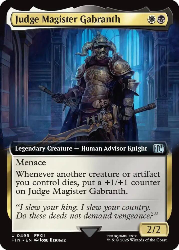 Judge Magister Gabranth (Extended Art) 495 card from FINAL FANTASY