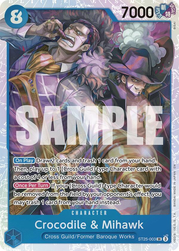Crocodile & Mihawk ST25-003 card from Starter Deck 25: BLUE Buggy