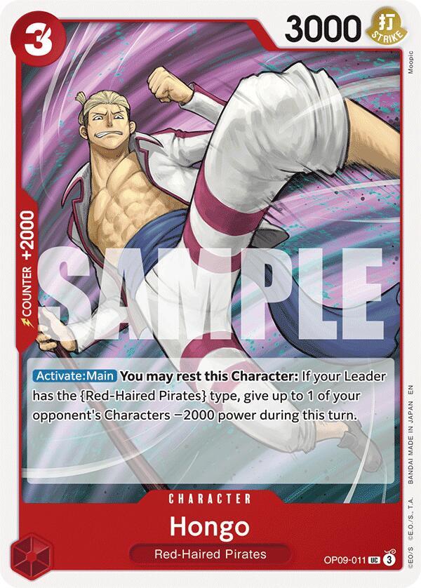 Hongo (Reprint) OP09-011 card from Starter Deck 23: RED Shanks