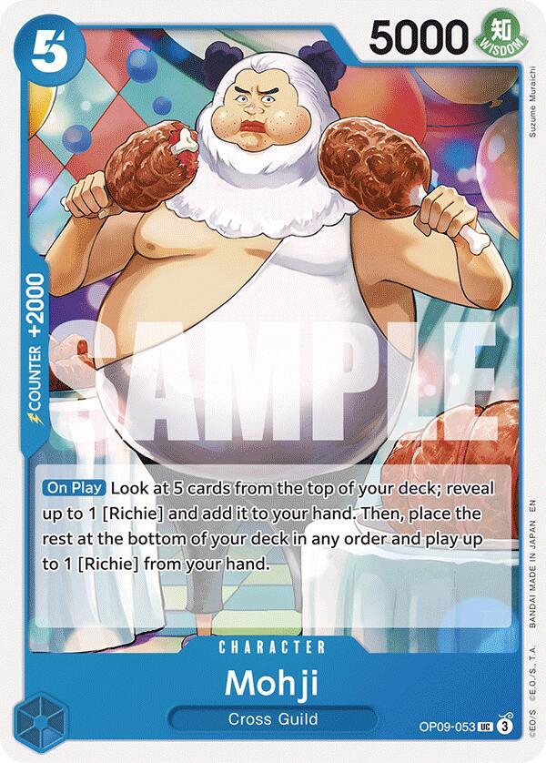 Mohji (Reprint) OP09-053 card from Starter Deck 25: BLUE Buggy