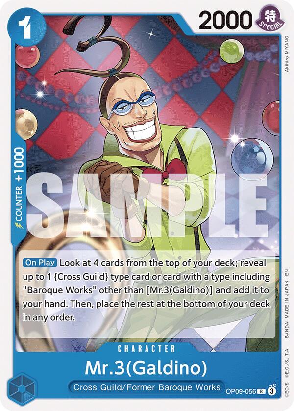 Mr.3(Galdino) (Reprint) OP09-056 card from Starter Deck 25: BLUE Buggy