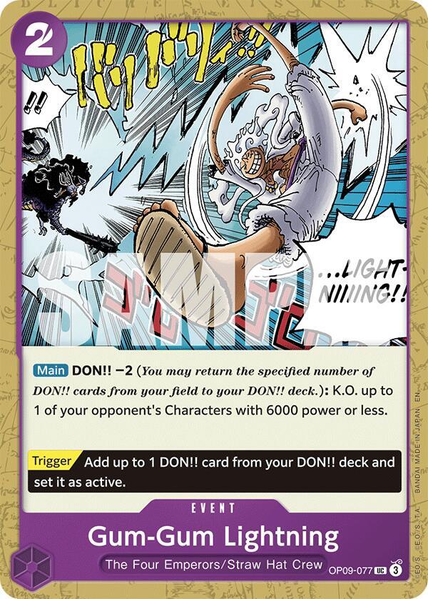 Gum-Gum Lightning (Reprint) OP09-077 card from Starter Deck 26: PURPLE/BLACK Monkey.D.Luffy