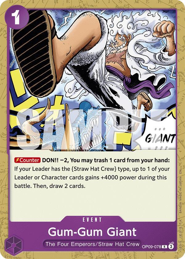 Gum-Gum Giant (Reprint) OP09-078 card from Starter Deck 26: PURPLE/BLACK Monkey.D.Luffy