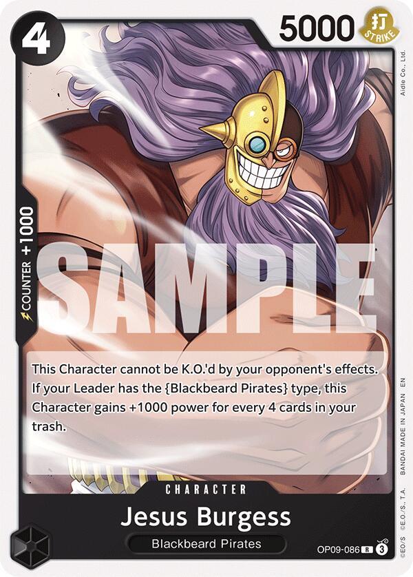 Jesus Burgess (Reprint) OP09-086 card from Starter Deck 27: BLACK Marshall.D.Teach