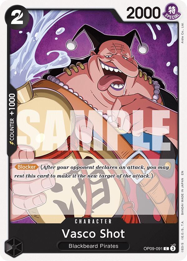 Vasco Shot (Reprint) OP09-091 card from Starter Deck 27: BLACK Marshall.D.Teach