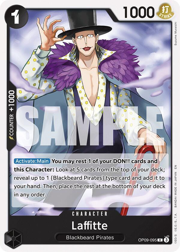 Laffitte (Reprint) OP09-095 card from Starter Deck 27: BLACK Marshall.D.Teach
