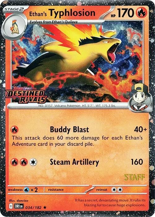 Ethan's Typhlosion (Prerelease Staff) 034/182 card from Miscellaneous Cards & Products