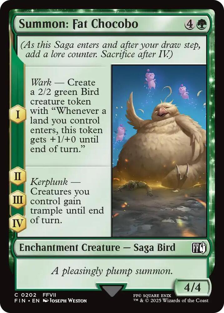 Summon: Fat Chocobo 202 card from FINAL FANTASY