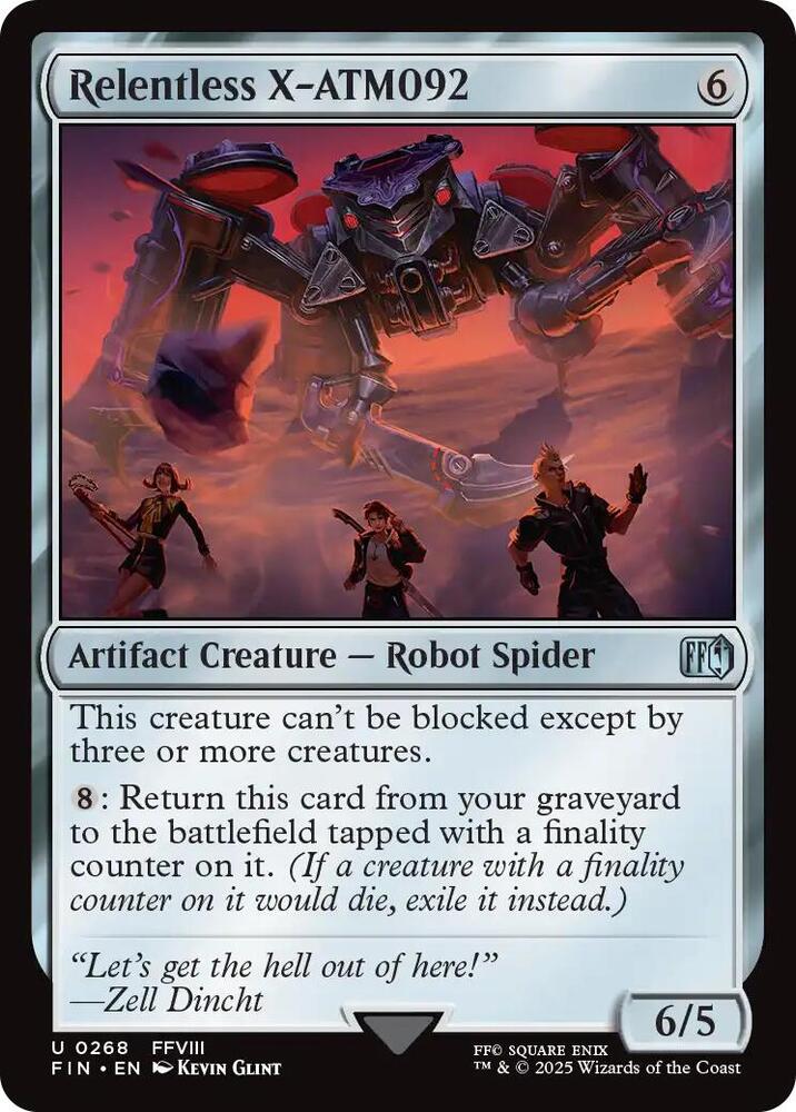 Relentless X-ATM092 268 card from FINAL FANTASY